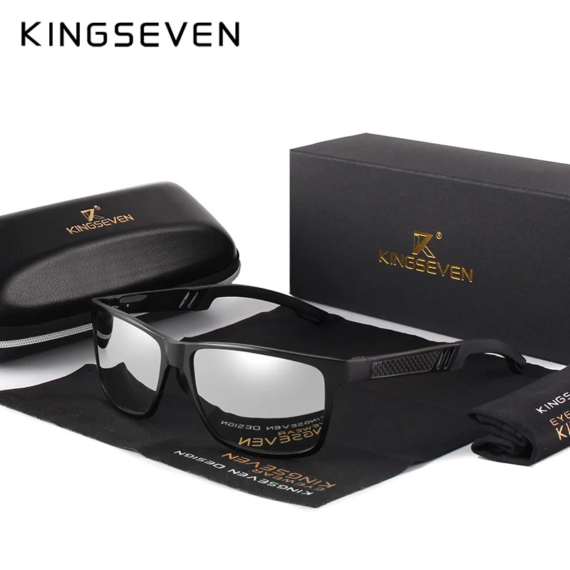 KINGSEVEN  Aluminum Square Men/Women Polarized Coating Mirror Sun GlassesEyewear Sunglasses For Men