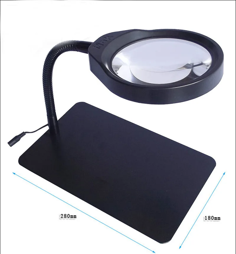 10X 3X 5X 8X 36 قطعة LED مصابيح سطح المكتب مضيئة القراءة Dest حامل طوي المكبر إصلاح لمبة مكتب الجدول عدسة مكبرة