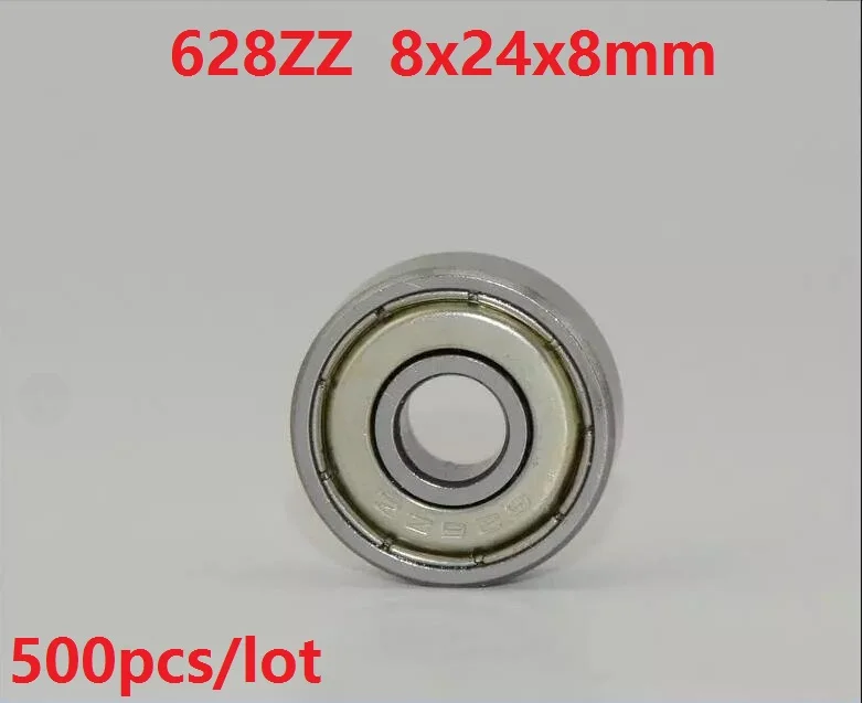 500pcs/lot 628ZZ 628-ZZ 628 ZZ 2Z 8*24*8mm Deep Groove Ball bearing shielded Miniature Ball Bearings 8x24x8mm 628Z