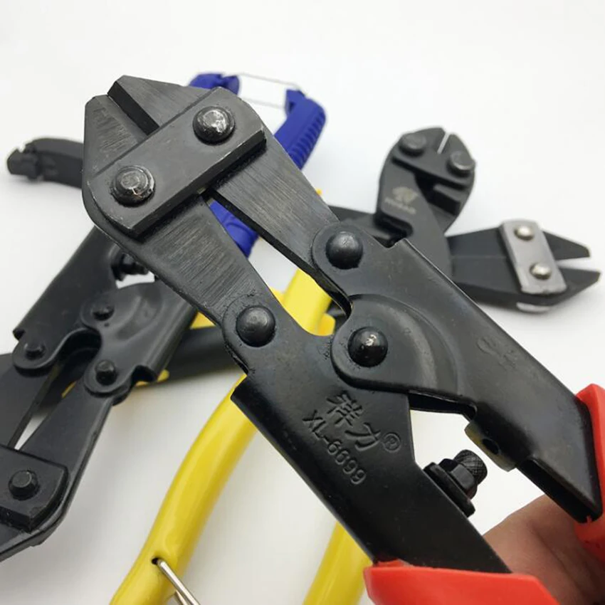 New 8Inches Two-color Handle Mini Bolt Cutter Steel Wire Cutting Plier 65 # Manganese Steel Crimping Plier Cutter Tool