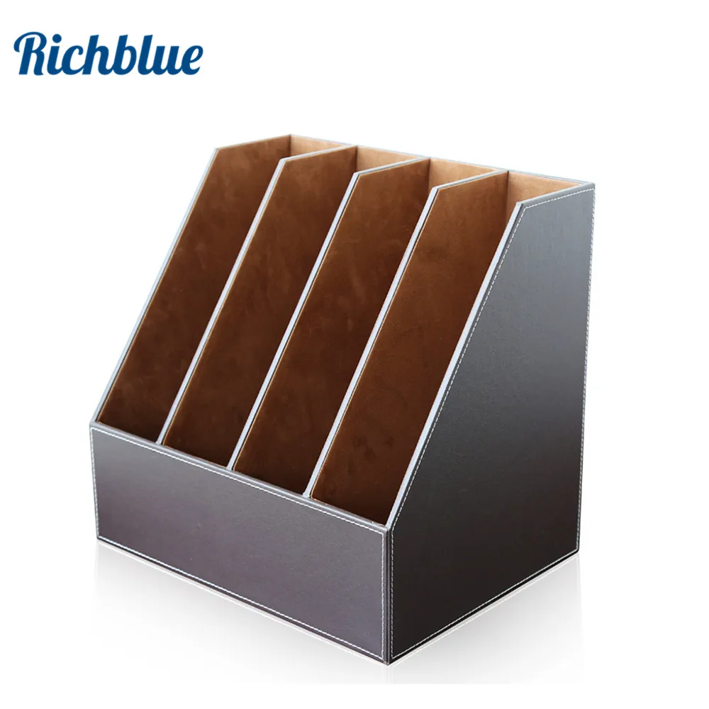 4 Slots Office Desk File Holder Document Organizer File Folder Magazine Rack A4 Paper Tray Desktop Organizer Storage Box