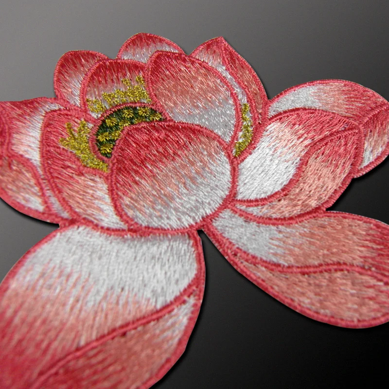 花のパッチを縫うための高品質の蓮の花のアップリケ,ドレスや