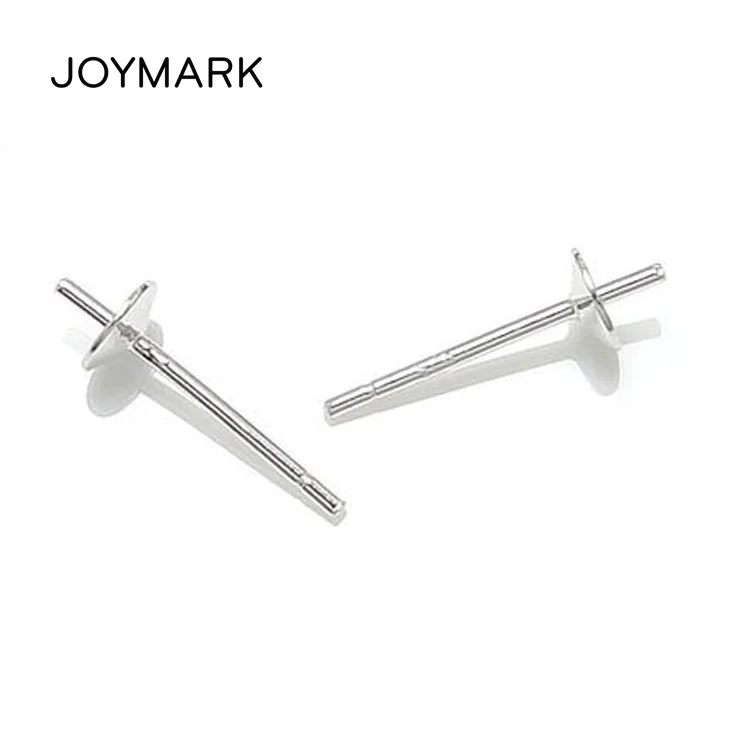 S925 Sterling Silver Earring Stud Pin Post Findings With 3mm 4mm 5mm 6mm Round Cup Cap For DIY Stud Earrings Jewelry SEA-EH012