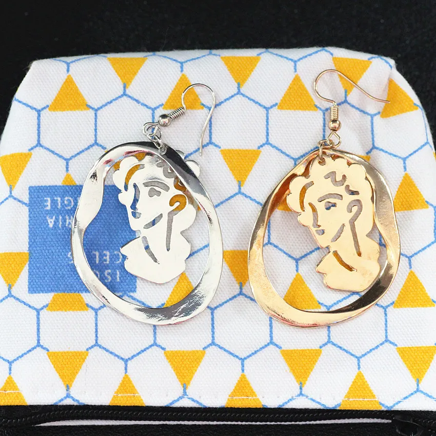 E035 البساطة الرجعية الجوف المرأة انخفاض الأقراط الوجه، الأزياء والمجوهرات بالجملة