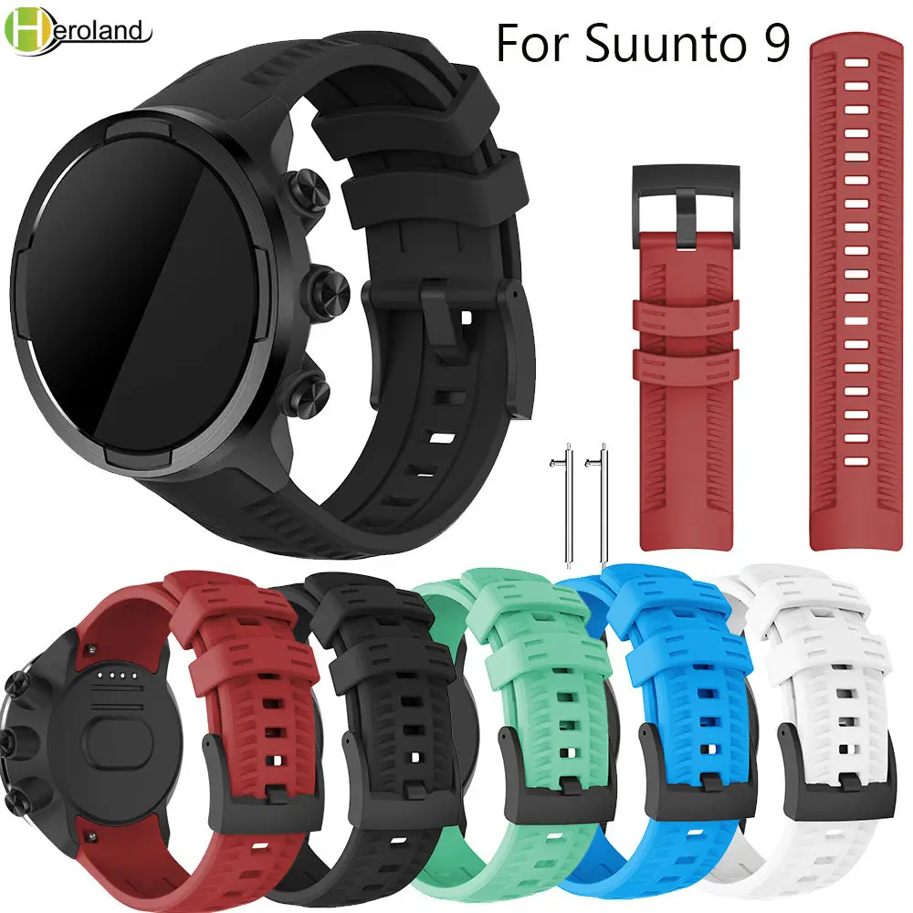 outdoor Sport Silicone Replacement Watch Band Wrist Strap Bracelet for Suunto 9/Suunto Spartan Sport Wrist HR Baro Smartwatch