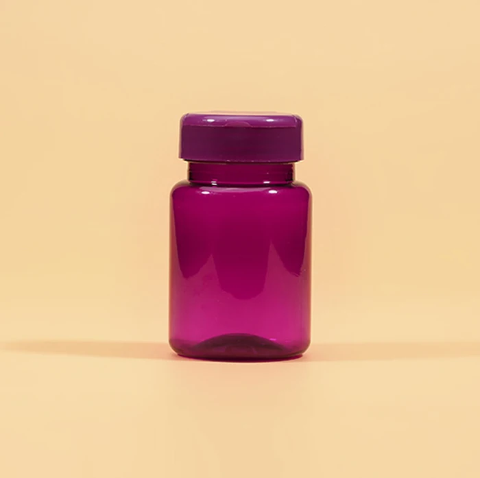 100pcs 80ml Translucent Purple Color PET Bottles, Small Plastic Bottles, Capsule Bottle, Sample Containers With Flip Caps