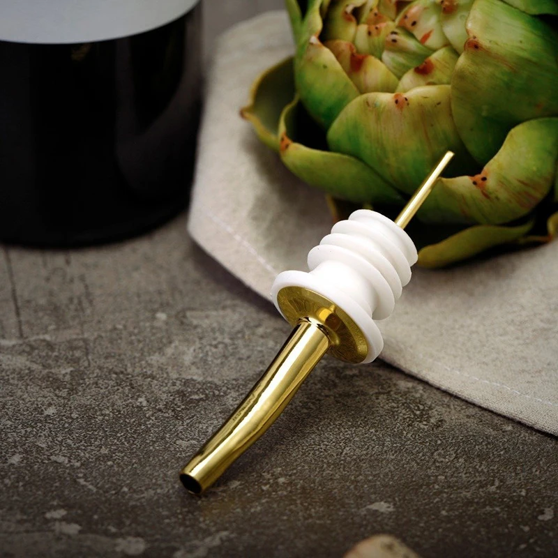 Gold Plated Wine Pourer Stopper Bottle Pourer Speed Pourer Bar Wine Accessories Set of 6