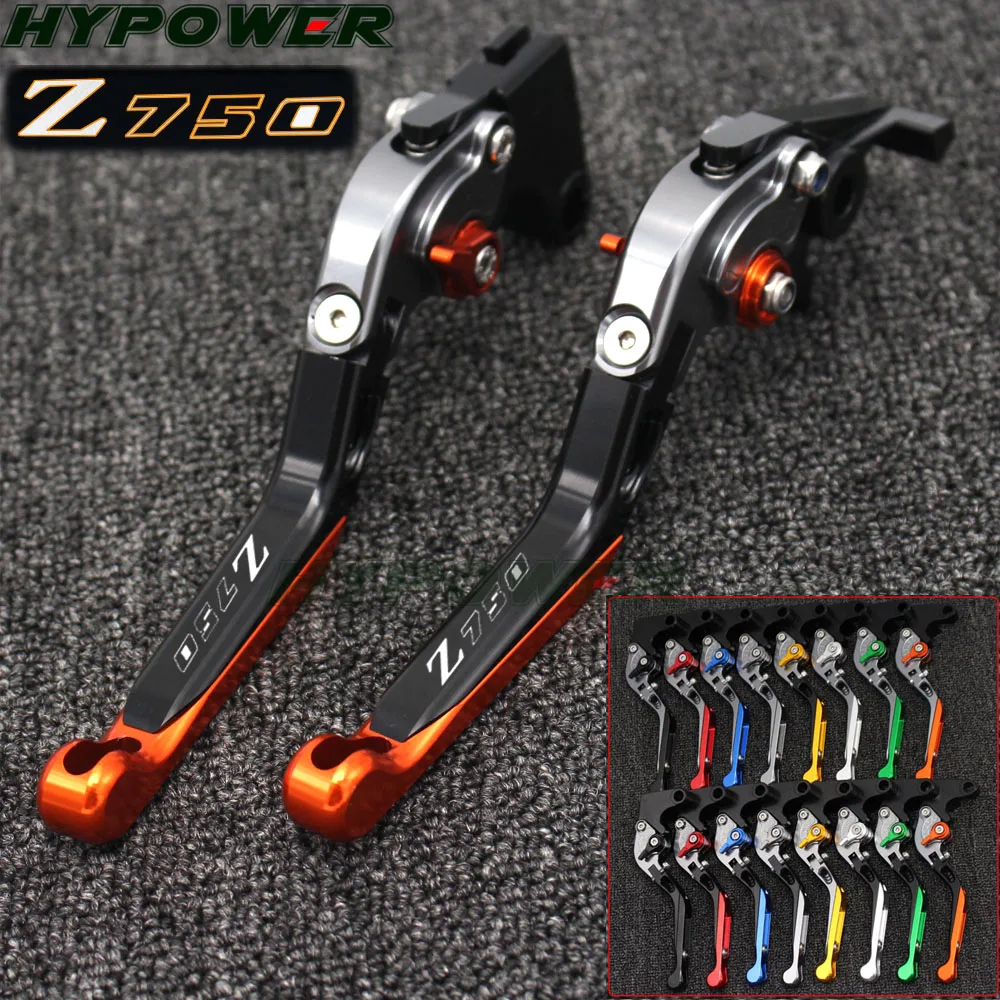 Laser Logo For Kawasaki Z750 Z 750 (not Z750S model) 2004 2005 2006 CNC Orange Folding&Extending Motorcycle Brake Clutch Lever