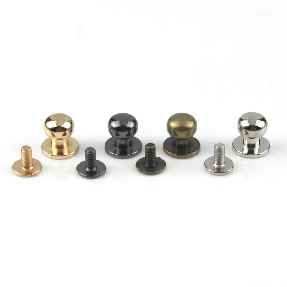 10 Stück Sam Brown Browne-Knöpfe mit Schraubverschluss, runder Kopf, Kugelpfosten-Nieten, Nagelnieten, Lederhandwerk, Hardware-Zubehör – Detail 5