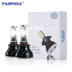 PAMPSEE G5 80W LED Bulb H1 H4 H7 H8 H9 H11 HB3 9005 9006 HB4 H13 9012 Car Headlamp Auto LED Lamp Car Headlights Fog Lamp 12V