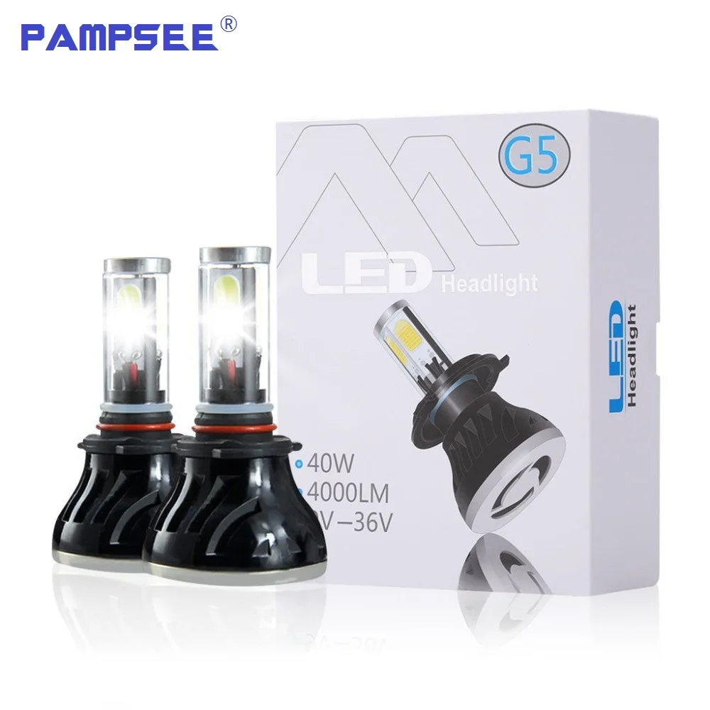 PAMPSEE G5 80W LED Bulb H1 H4 H7 H8 H9 H11 HB3 9005 9006 HB4 H13 9012 Car Headlamp Auto LED Lamp Car Headlights Fog Lamp  12V