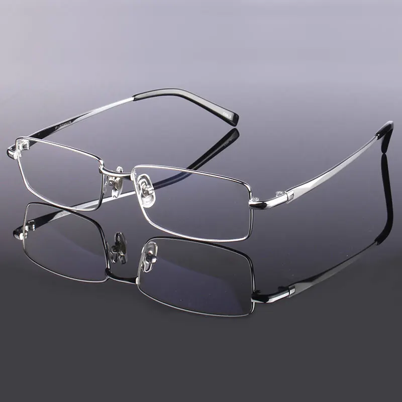 Hotony Fashion Men Titanium Alloy Glasses Frame Optical Eyeglasses Prescription Eyewear Full Rim Frame Spectacles Vision Frame