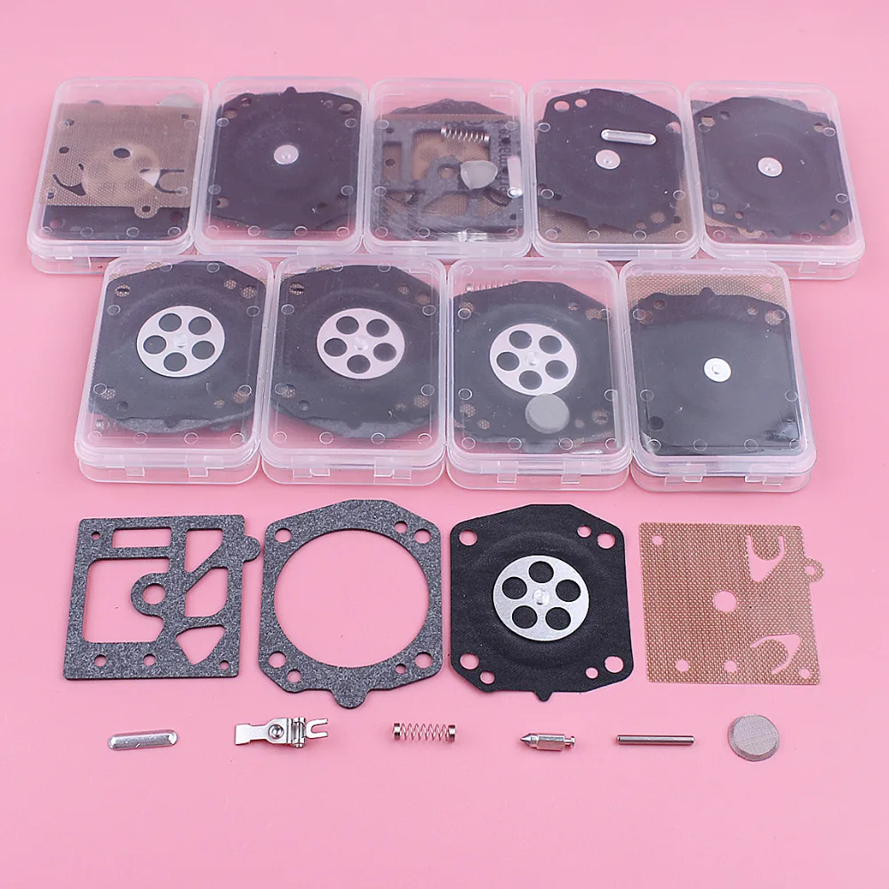 10pcs/lot Carburetor Repair Rebuild Kit For Jonsered 2065 2071 2165 2171 Walbro K10 HD Chainsaw Replace Spare Part