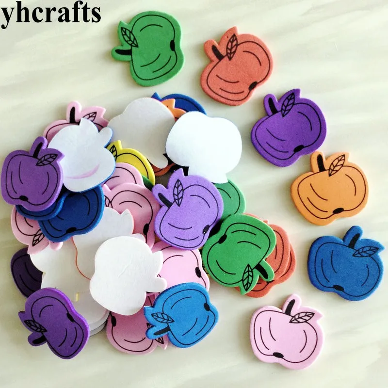 1bag/LOT.Colorful apple foam stickers Baby room decoration Kindergarten ornament Kids craft diy toys Early learning Handmade OEM