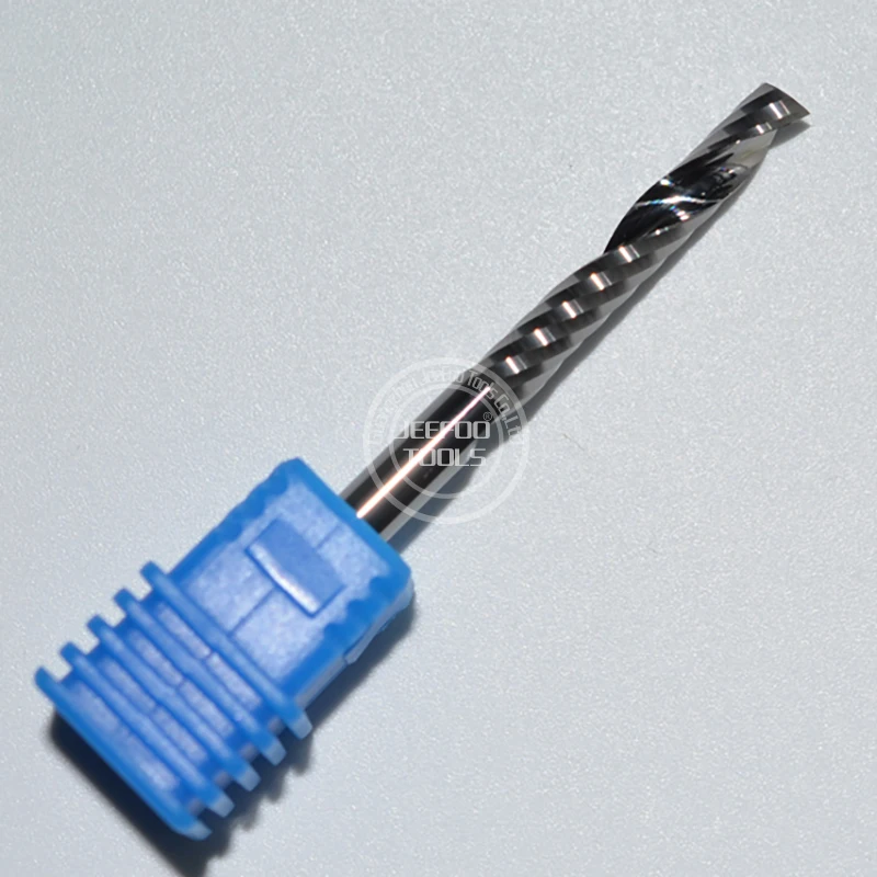 4*25 carboneto sólido única flauta sprial bit com alemanha k55/cnc roteador bits com belo efeito de corte uma série