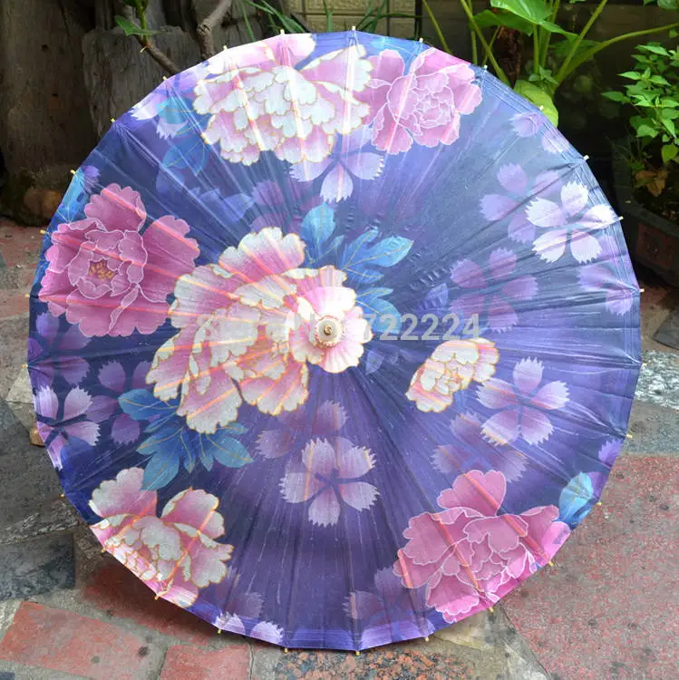 Free shipping chinese peony flowers picture oiled paper umbrella waterproof parasol decoration decoration props dance umbrella