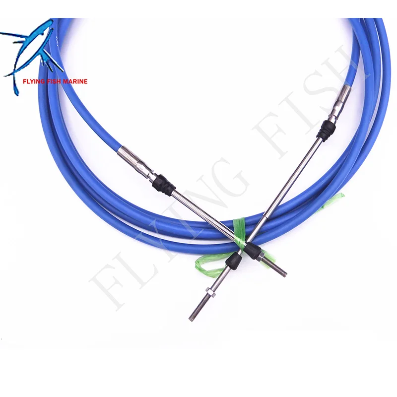 ABA-CABLE-18-GY Outboard Engine Remote Control Throttle Shift Cable 18ft for Yamaha Boat Motor Steering System 5.486m Blue