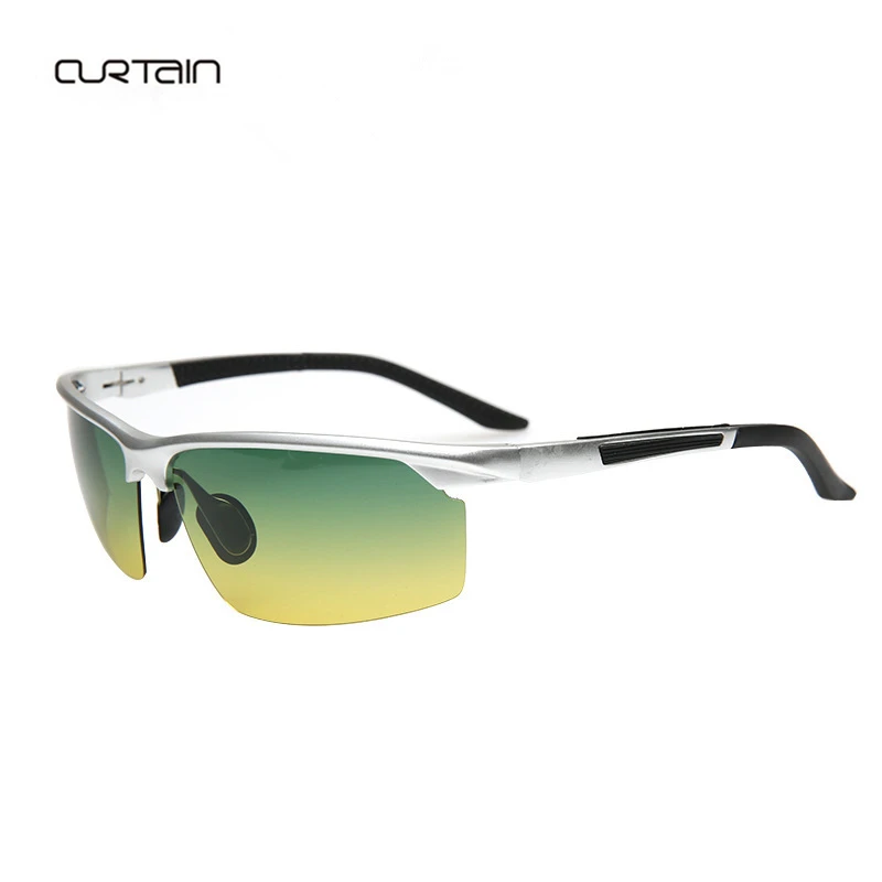 Fashion men's aluminium magnesium alloy polarized sunglasses day and night glasses safety driving night vision goggles