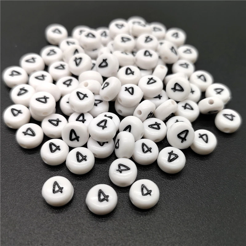 4x7mm Letter A-Z & 0-9 Oblate Alphabet Beads Acrylic  For Jewelry Making DIY Bracelet Necklace Accessories