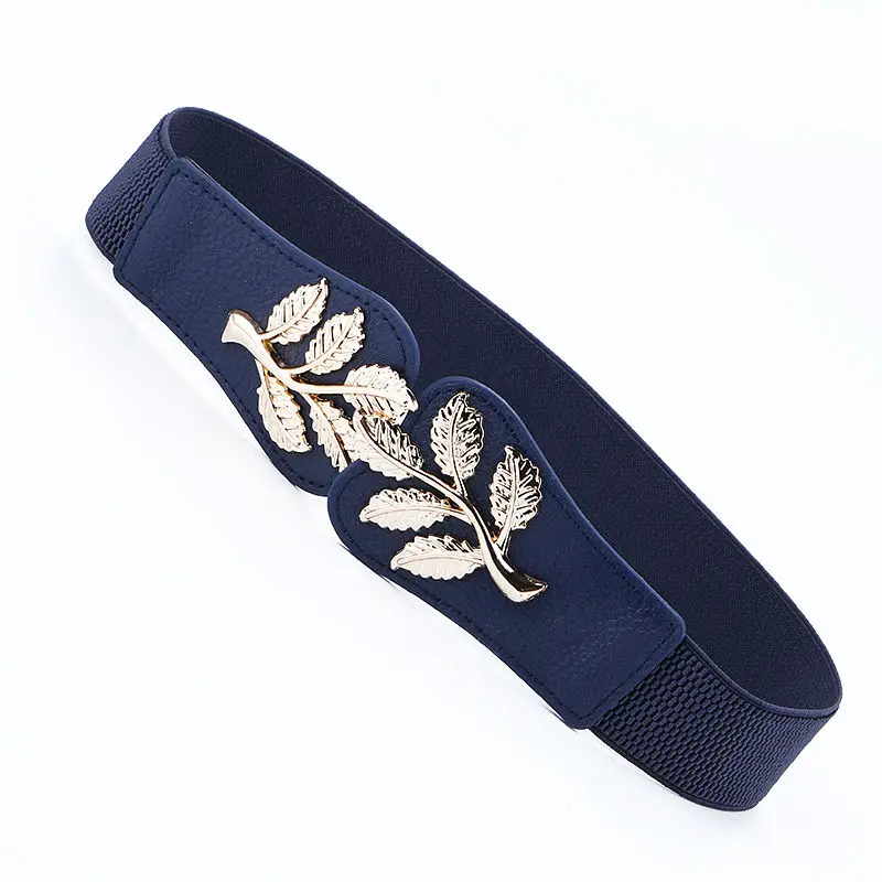 Women Cummerbunds Belts For Women Dress Apparel Lady Belt Waist Pu Leather Black Women\'s Belts & Cummerbunds Gold Buckle Elastic