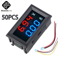 50PCS Mini Digital Voltmeter Ammeter DC 100V 10A 0.56\