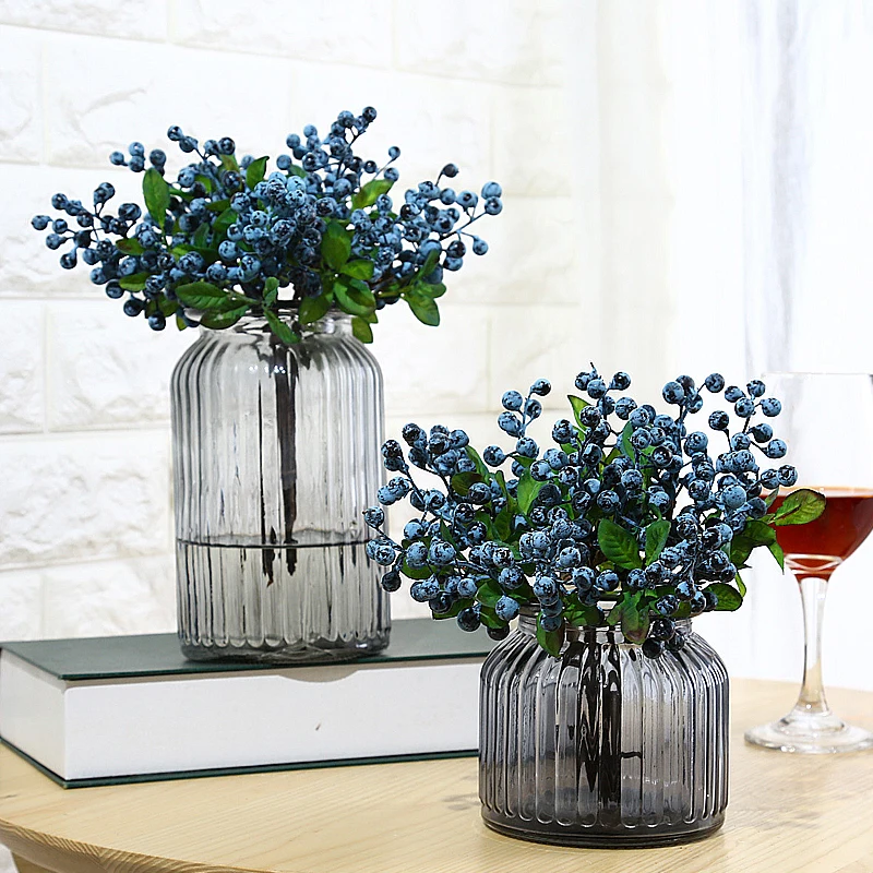 New 1pc Artificial Blueberry Eco-friendly Home Office Simulation Berry Decorations Party Wedding Decorations 6 Colors