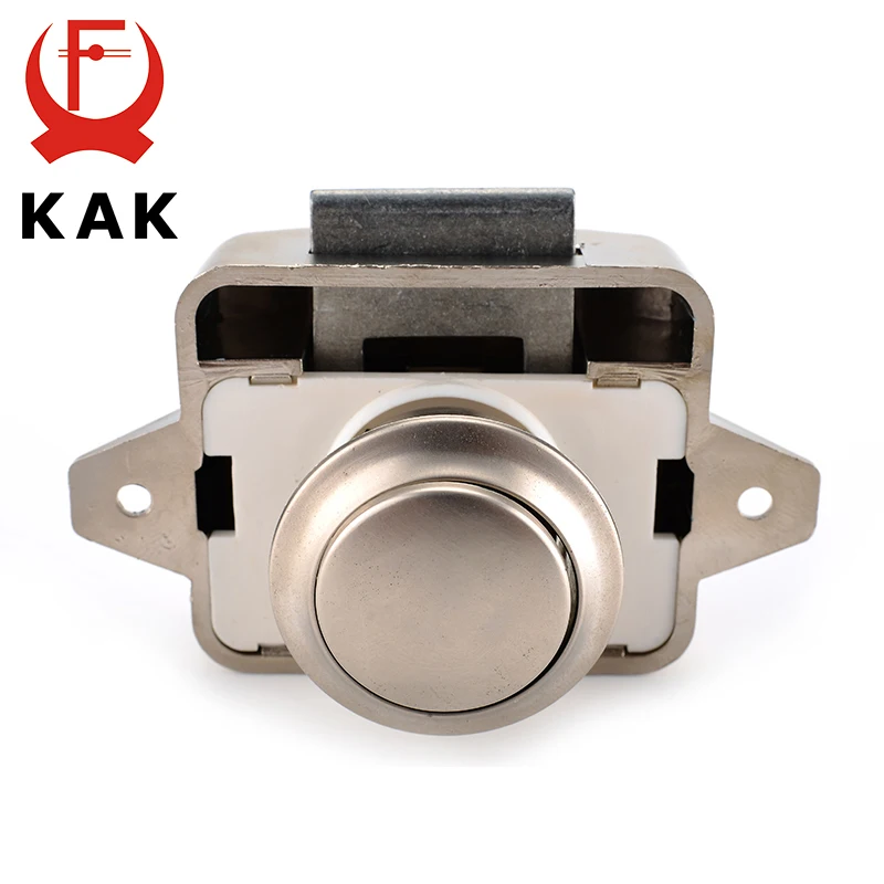 KAK Camper Car Push Lock Diameter 26mm RV Caravan Boat Motor Home Cabinet Drawer Latch Button Locks For Furniture Hardware