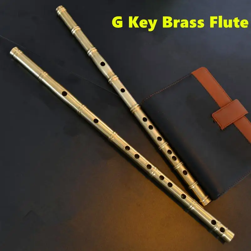 Brass Metal Flute Dizi G Key Metal Flauta Profesional Transverse Flute Musical Instruments Flauta Self-defense Weapon Flautas