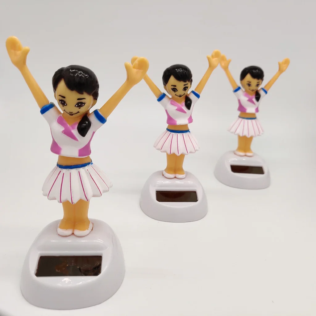 Brinquedo de balanço movido a energia solar fofo para meninas acessórios para carro decoração de mesa de casa brinquedo educativo