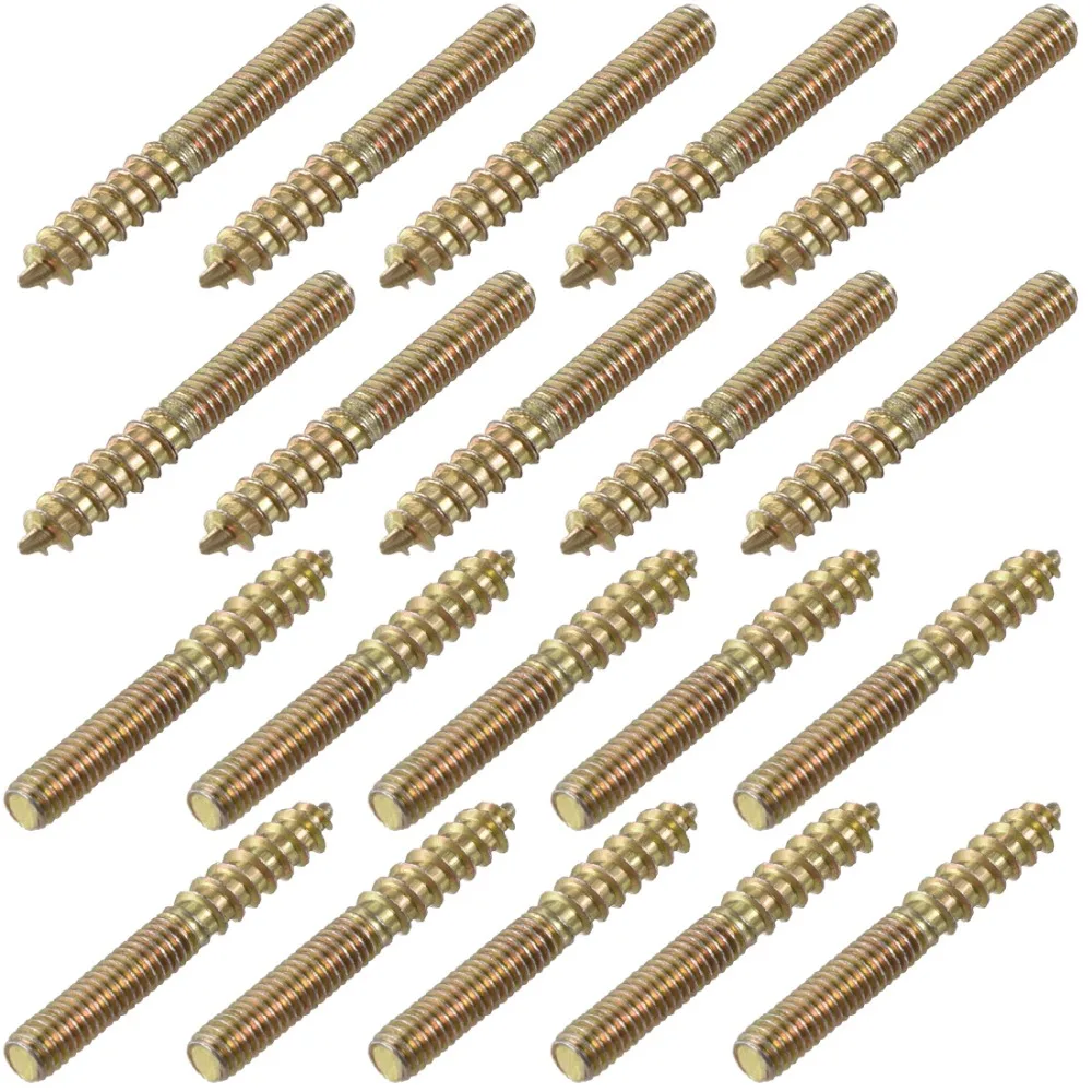 uxcell 20pcs Hanger Bolt Double Headed Bolt Self-Tapping Screw M4 M6 Thread Dual End 25/30/35/40/50/60mm Length for Furniture