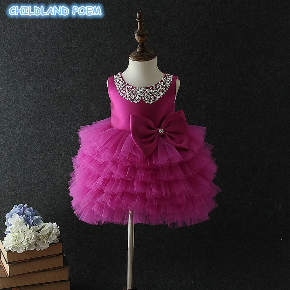 

Baby First 1st Birthday Dress Newborn Infant Baby Girls Dress Tutu Flower Baptism Christening Ball Gown Party Baby Clothes Dress