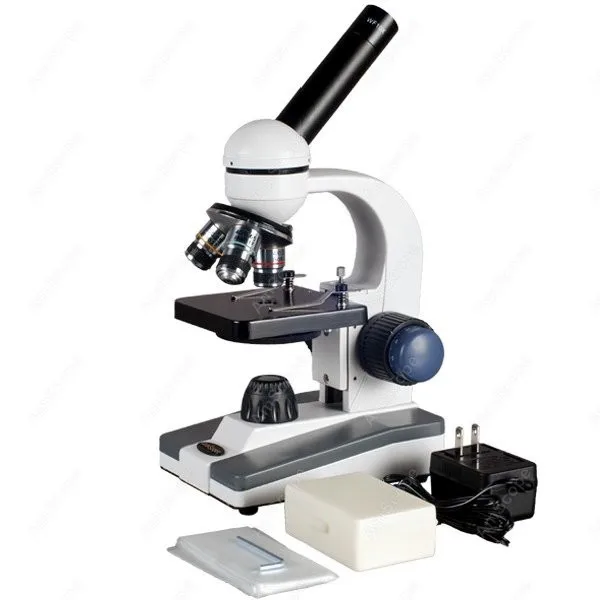 

Compound Microscope--AmScope Supplies 40X-1000X Metal Frame Home School C&F Compound Microscope + 25 Prepared Slides