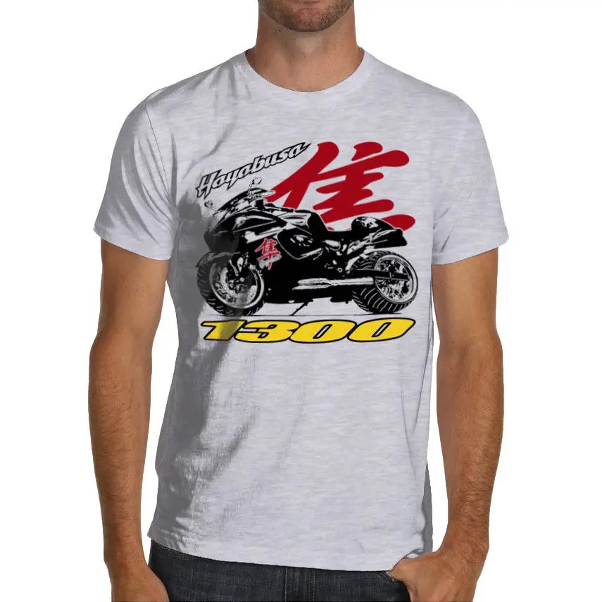 Hayabusa Racer Motorcycle Soft Cotton White or Gray 1300 Gsxr Brand 2019 Men Short Sleeve Cool Casual Cute T Shirts