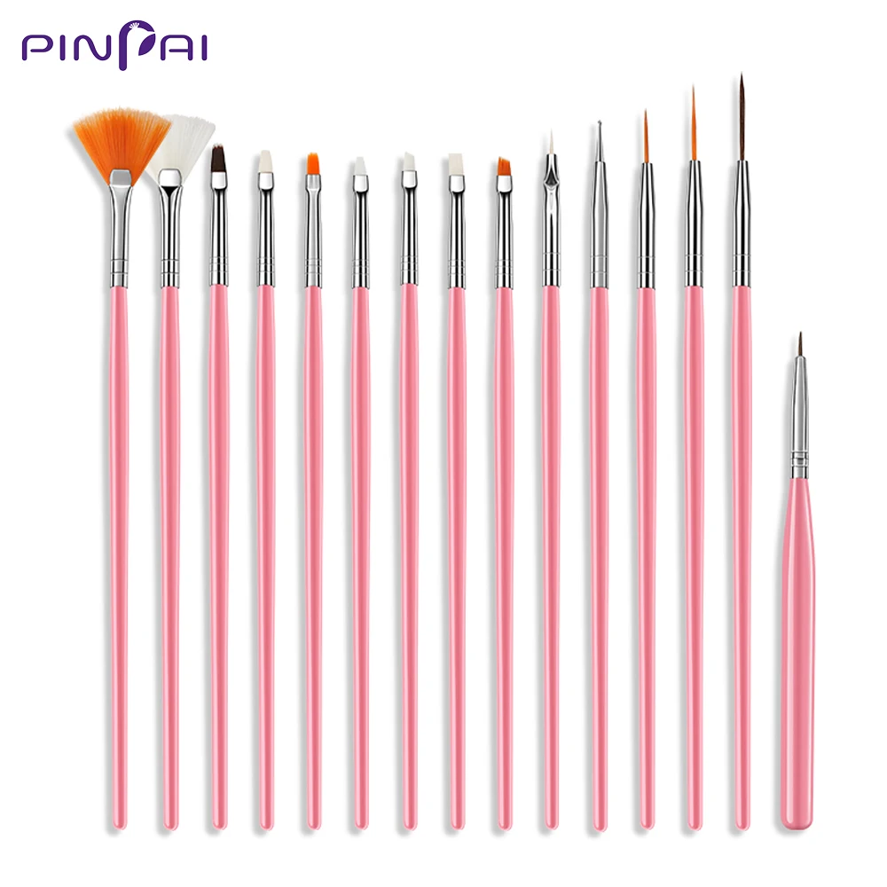 

15 Pcs Manicure Tool Kit Nail Art Brush UV Gel Painting Drawing Liner Carving Brush Dotting Pen DIY Nail Art Decoration Tool Set