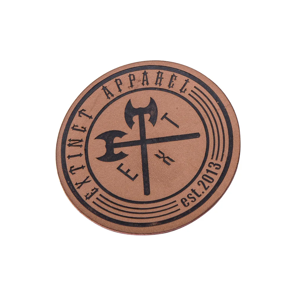 

Customized Leather Labels For Clothing Brand Name Leather Garment Tag Custom Handmade Jeans Label Stitched Tags Tissue Marker