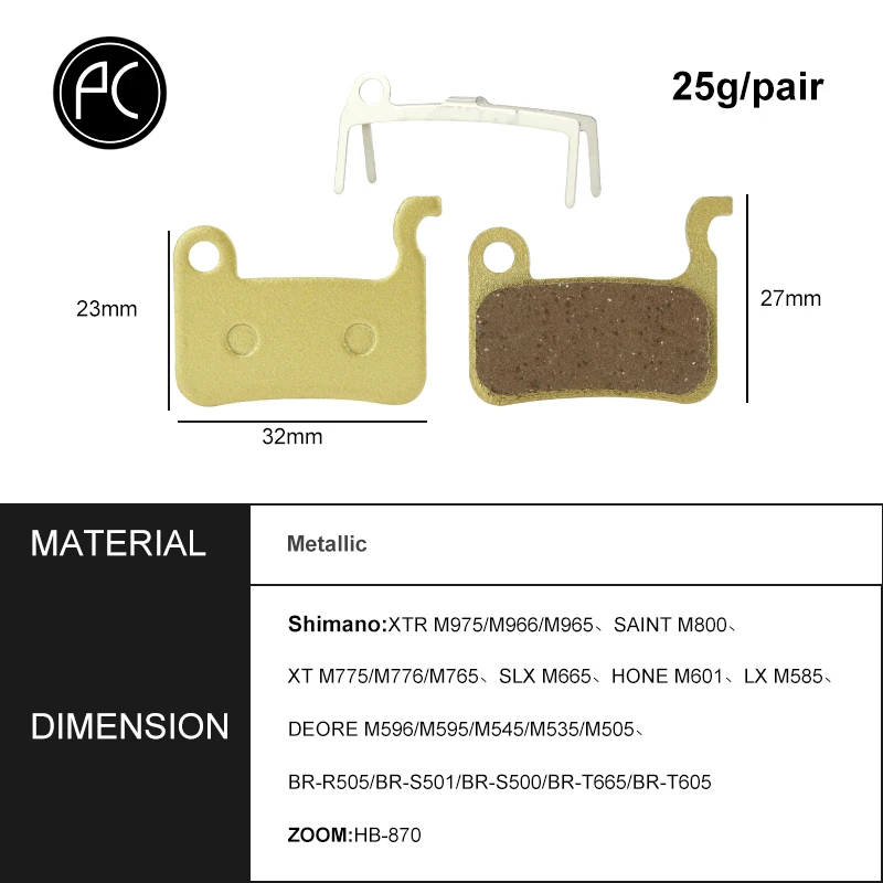 PCycling 4 Pairs Bicycle Sintered Disc Brake Pads For Shimano Deore M596 M595 M535 SLX M665 XT M775/776/765 XT/R M975 M966 M965