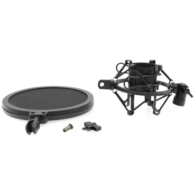 Shock Mount On Mic Pop Filter Bilayer Recording Double Mesh Screen Windscreen For BM 800 900 Condenser Studio microphone