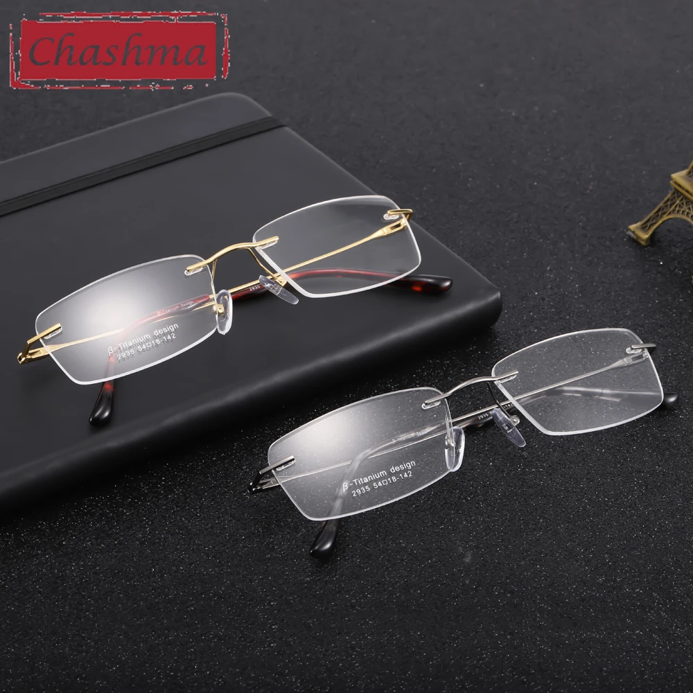 Prescription Eyeglasses Pure Titanium Rimless Glasses for Men Top Quality Women Spectacle Frames Optical Light Rim for Miopia
