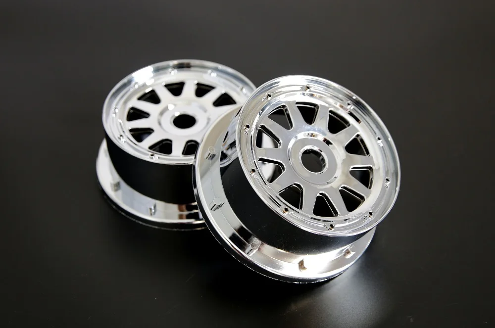 Chrome Wheel Set with Beadlock for 1/5 Baja 5B