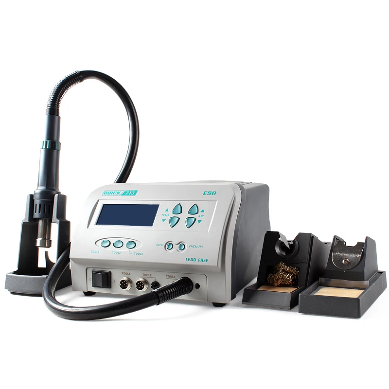 

QUICK 713 ESD Hot Air Rework System Lead-Free Soldering Iron Desoldering Gun