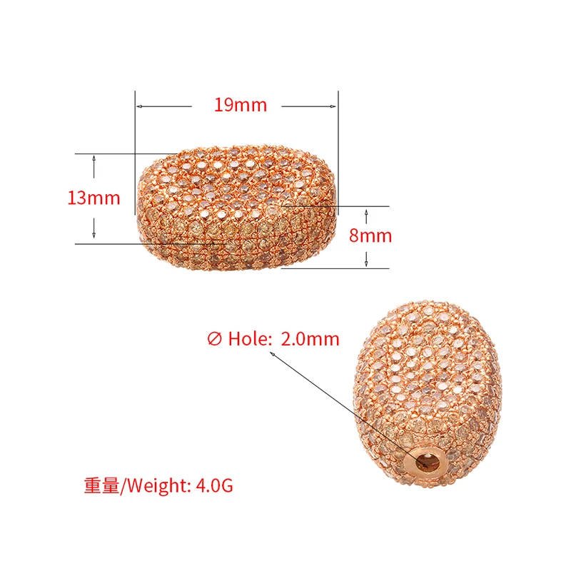 ZHUKOU 13x19mm fashion flat round spacer beads for bracelets necklace earrings making accessories Making model:VZ209