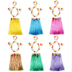 Faldas de hierba de fibra de plástico para mujer, falda Hula, disfraces hawaianos, 30CM, 40 cm, 60CM, 80cm, vestido para damas, suministros festivos y de fiesta