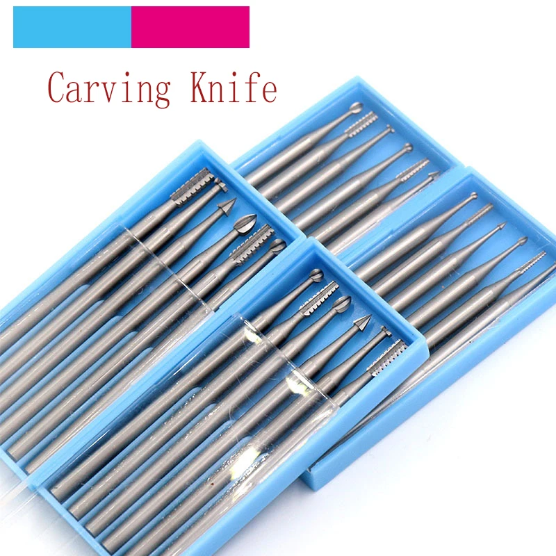 6pc Tungsten Steel Engraving Knife End Mill Woodworking Router Bit Wood Milling Cutter For Carvings / Olive Kernel / Lvory Fruit