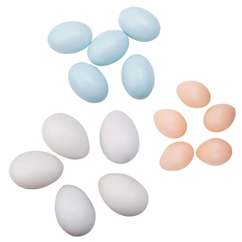 5pcs Plastic Fake Dummy Egg Hen Poultry Chicken Layer Coop Hatching Simulation-F1FB