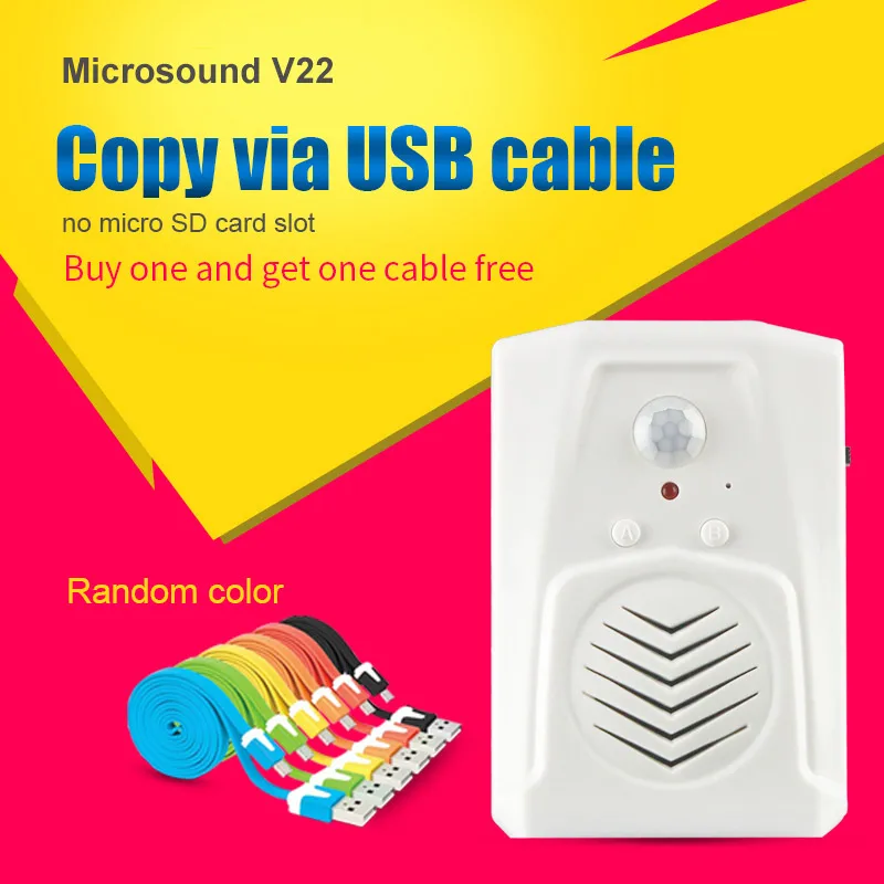 Reproductor De Sonido Con Sensor De Movimiento Por Infrarrojos, Alcance 0-4m, ángulo 120°, USB, Batería 1250mAh – Ideal Para Bienvenidas Y Exposiciones