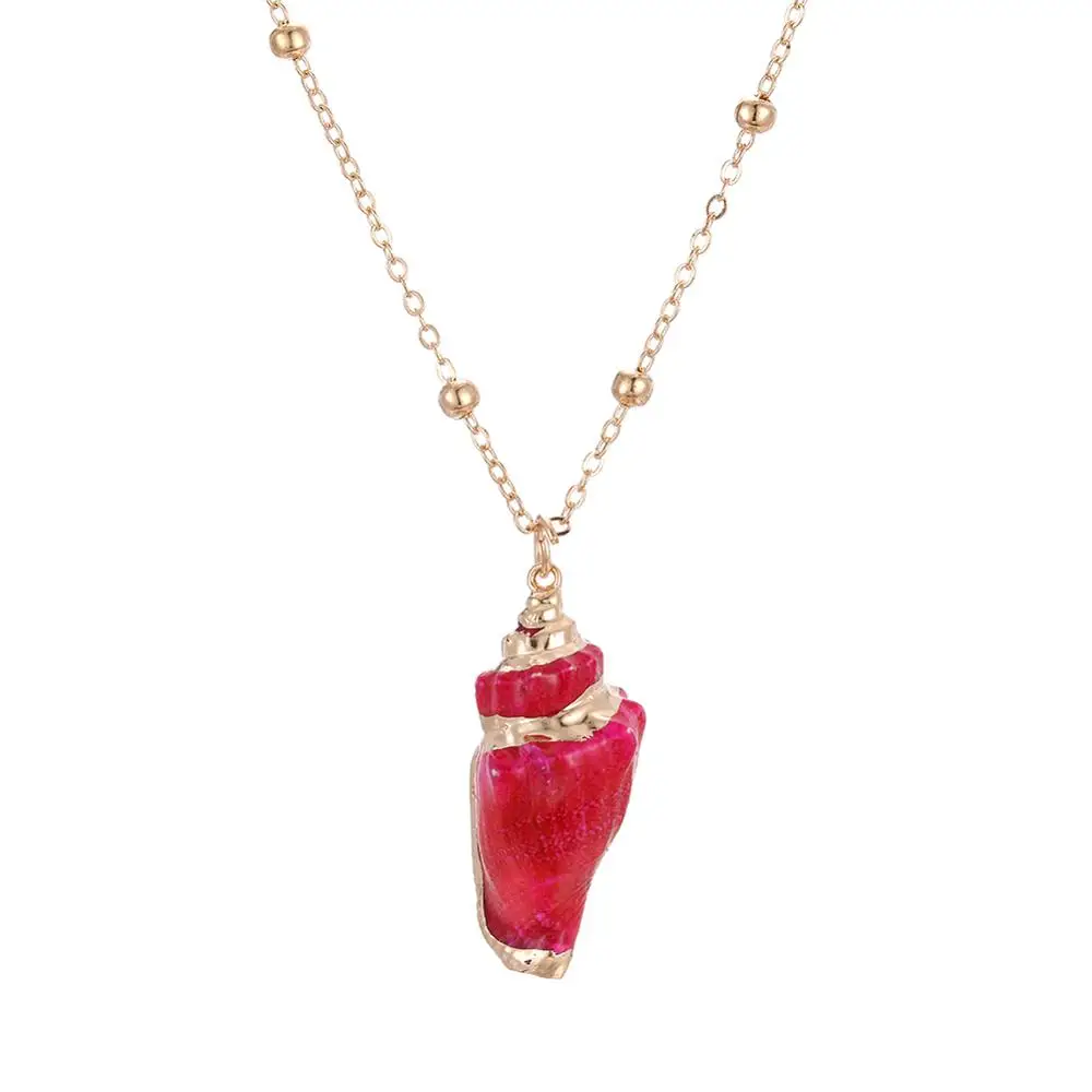 Bohemia Conch Pendant Collier Necklace for Women Girls Natural Shell Necklace Summer Sea Beach Gift Necklaces Cowrie Jewelry