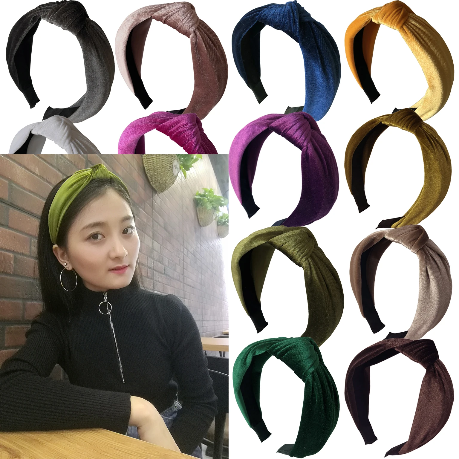 Non-slipping Hairbands Teen Girls Women Trendy Velvet Headbands Beauty Turban Knotted Leopard Headband Hair Hoop Accessories