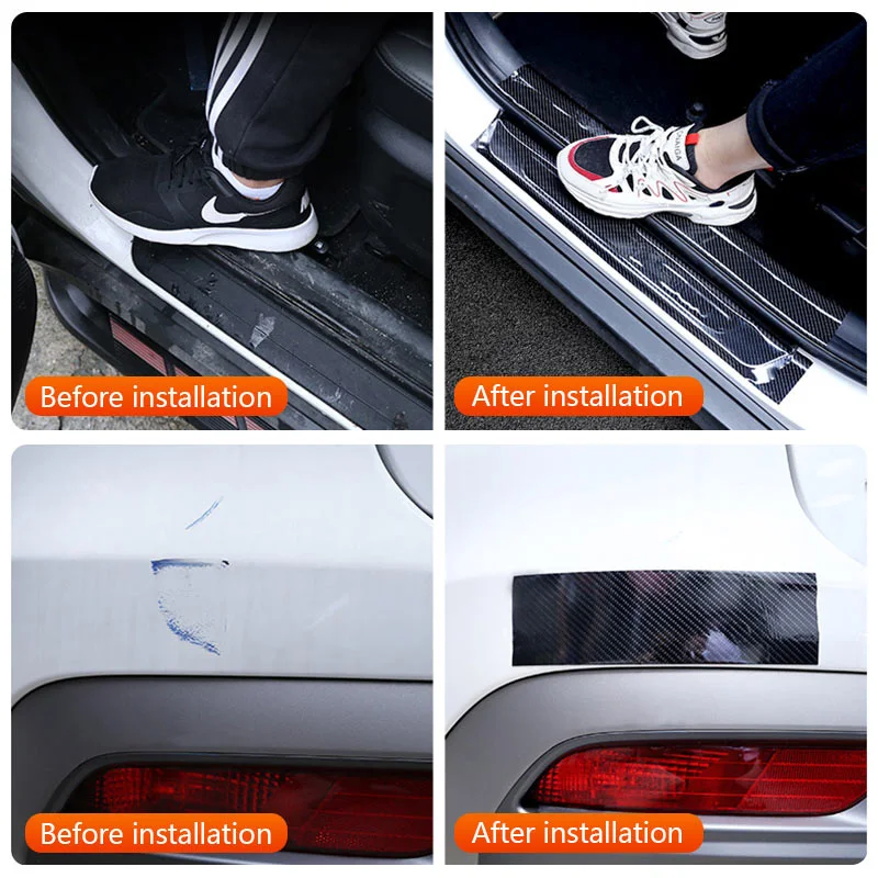 SEAMETAL in fibra di carbonio Car soglia Protector Sticker 5D Anti Scratch Door Edge pellicola protettiva impermeabile Nano Tape per auto