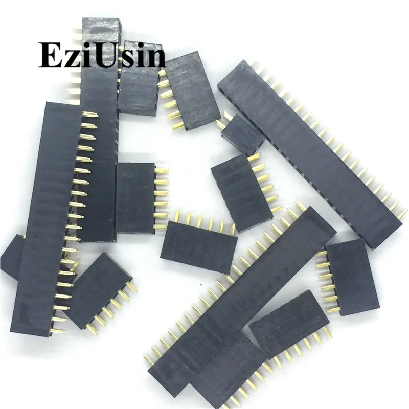 2.54mm Double Row Female 2~40P Breakaway PCB Board Pin Header socket Connector Pinheader 2*2/3/4/6/10/12/16/20/40Pin For Arduino