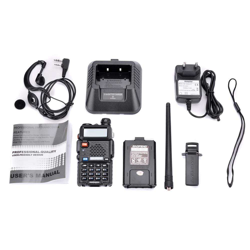 2Pcs BaoFeng UV-5R Walkie Talkie VHF UHF 136-174Mhz&400-520Mhz Dual Band Two Way Radio Ham Radio UV5R Portable Transceiver UV 5R